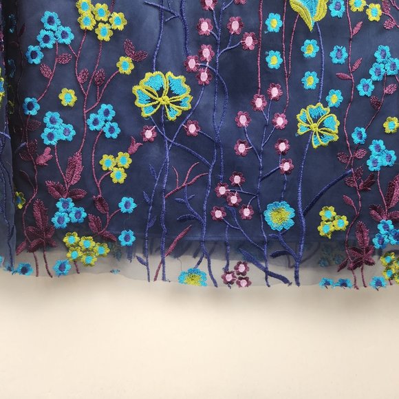 Tahari ASL Mesh Floral Embroidered Shift Dress sz S? - Picture 6 of 9